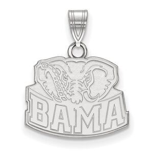 10k White Gold U. of Alabama Small 'BAMA' Logo Pendant